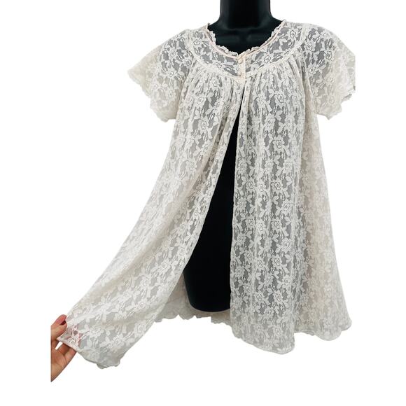 vintage open front lace babydoll night dress - Picture 2 of 3
